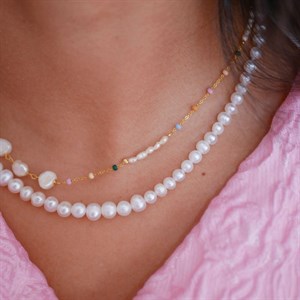 Pearlie forgyldt halskæde fra Enamel | N67G